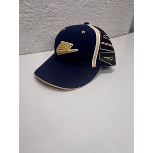 VTG Nike Air Baseball Cap Hat Navy‎ Blue Gold Embroidered Adjustable Strapback